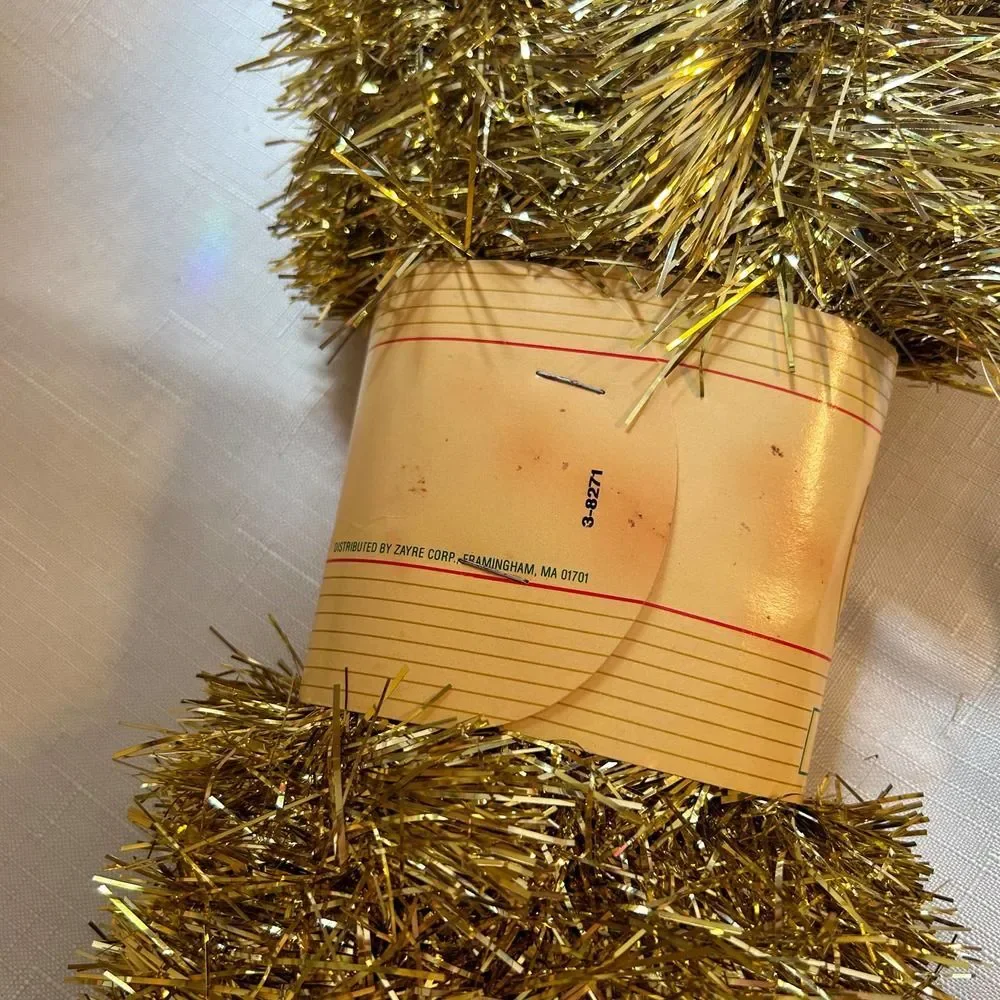 Vintage Zayre Gold Tinsel Garland 20 Ft Classic Living Christmas Decor